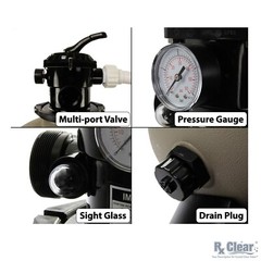 Rx Clear Radiant 24″ Inch In-Ground Swimming Pool Sand Filter w/ 6-Way Valve