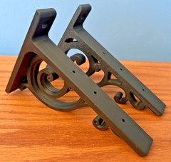 2 Black shelf Shelving Brackets 5 in X 6.5 in Decorative Durable Elegant Sturdy