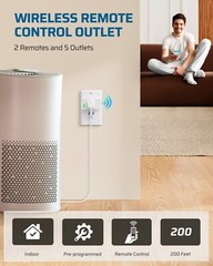DEWENWILS Remote Control Outlet, Indoor Wireless Remote Outlet Switch 5 Outlets