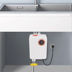 3000W 4.57*2.76*7.68in White ABS& 304 Stainless Electric Instant Water Heater