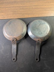 Vintage Steel Crepe Omelette Frying Pan 6.5″ Made in France 16 Lot of 2