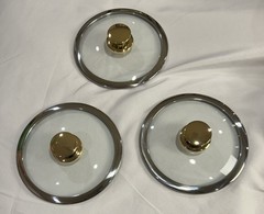 Lot of 3 Command Performance Gold 3 Qt Pots with Lids 18/10 Stainless 3-Ply*NEW*