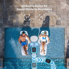 Solar Robotic Pool Cleaner Cordless Robot Skimmer Cleaner for Above Ground Pools