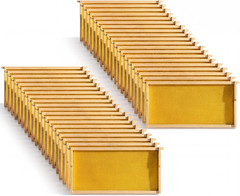40 Deep Bee Frames with 100% Beeswax Foundations – Unassembled, 40 Pack
