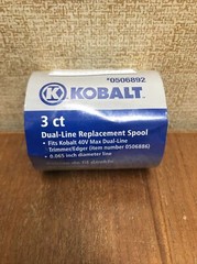New Sealed 3 Ct Kobalt Genuine Dual-Line Trimmer Replacement Spool .065″ x 20′