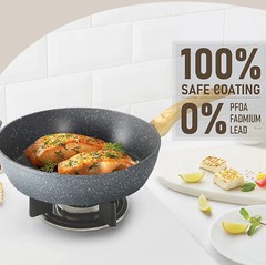 12 Pieces Hammered Cookware Set Nonstick Granite Coated Pots and Pans Set Gray