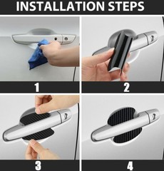 4X Carbon Fiber Door Handle Car Stickers Decal Protector Film Anti Scratch