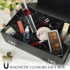 Black Gift Box with Magnetic Lids 13.8×8.3×4.4 in, Large Bridesmaid Groomsman…
