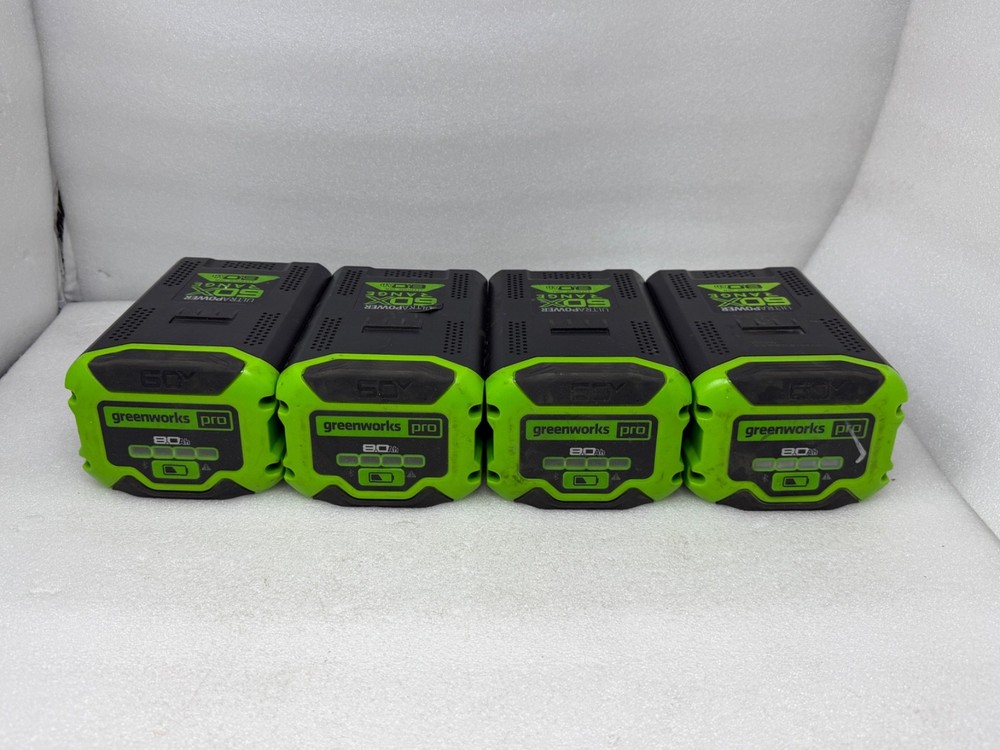 [LOT OF 4] GREENWORKS PRO [60BA08] ULTRAPOWER 60V 8.0AH BT BATTERY – [FOR PARTS]