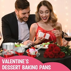 30 Sets Mini Heart Cake Pan with Lids and Scoops 1.86 Oz/ 55 ml Mini Heart