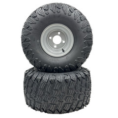 Set of 2 – Silver 20×10.00-8 Reaper Turf Wheel Assembly