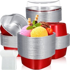 30 Sets Mini Heart Cake Pan with Lids and Scoops 1.86 Oz/ 55 ml Mini Heart