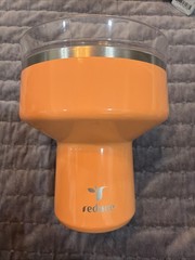 REDUCE Saltini 16 oz Cocktail Tumbler with Lid, Papaya Color