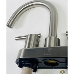 Signature Hardware 418160 Lindo 1.2 GPM Centerset Bath Faucet -Brush Nickel READ