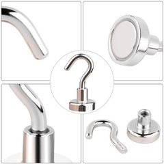 40 Pack Dia Strong Magnetic Hook Hanger N52 Neodymium Clamping Magnet Hooks USA