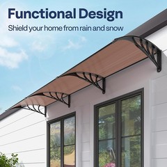 40×40”/80”/120” Outdoor Door Window Awning Patio Canopy Rain Cover Sun Shade