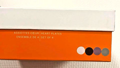 NEW Le Creuset 4pc Heart Plate 17cm Stoneware Dessert Mauve Pink Nutmeg Ganache