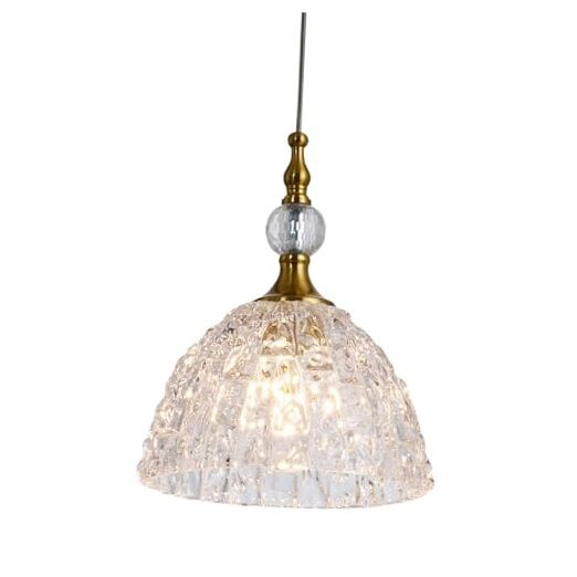 Modern Glass Pendant Light 7.68 in Dome Light Fixture with Clear 1pack Bronze