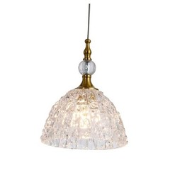 Modern Glass Pendant Light 7.68 in Dome Light Fixture with Clear 1pack Bronze