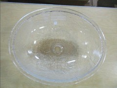 Crystal Glass Undermount Oval Bathroom Sink (19.75-in x 16.375-in) 007-007-000,