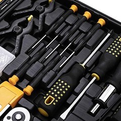 Portable 198Pcs Hand Tool Set General Household Hand Tool Kit Mechanics W/ Case