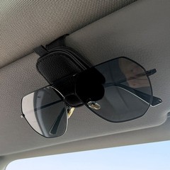 Ford Super-Duty Rectangle Black Leather Magnetic Sunglass Sun Visor Holder