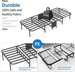 Portable Foldable Bed with Mattress Rollaway for Adults, 75” x 38″