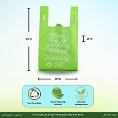 Reusable Non Woven Grocery T-Shirt Shopping Tote Bag, 45GSM – Large 1/6
