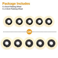 5pcs 4.5/5″ Felt Flap Disc Wool Polishing Buffing Wheel Pad for Metal Stone Wood