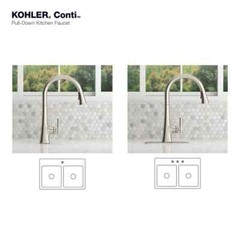 KOHLER Conti Pull Down Sprayer Kitchen Faucet in Vibrant Polished Nickel