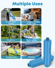 RV Water Filter, NSF Certified, Inline Water Filter Reduces Chlorine, Bad Taste,