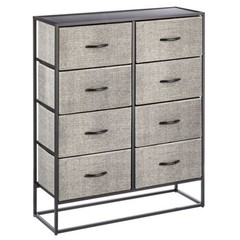 mDesign Wide Modern 8-Drawer Dresser Storage Unit Black/Graphite Gray