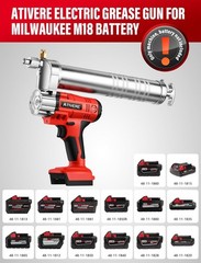 Lithium Battery Grease Gun Electric of Milwauke M18 Battery (NO Battery) with 12