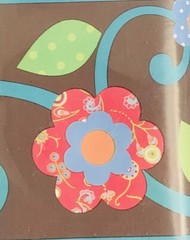 Retro Flower Wallpaper Border – Peel And Stick – 4.5” x 15” (11.4cm x 4.57m) NEW