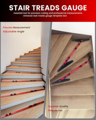 Stair Tread Template Tool, 8″ to 60″ Aluminum Stair Tread Jig for Accurately Mea