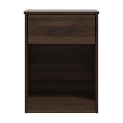 Mainstays Ardent Nightstand, 1 Drawer Bedside Table, Dark Walnut, Storage Shelf