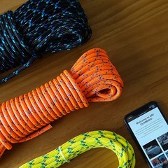 GM CLIMBING 8mm Accessory Cord Rope Double Braid Pre Cut 20feet, Black