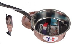 BAUMALU COPPER SAUTE PAN POT WITH LID 6 1/2“ MADE IN FRANCE WEIGHT 2lb 3oz