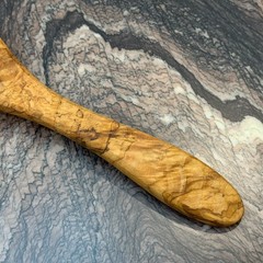 10″ Olive Wood Ladle Handmade in Tunisia, Gorgeous Unique Wood Characteristics