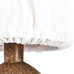 Brown Antique Ceramics Table Lamp 15.5IN Small Desk Lamp with Pleated Lampsha…