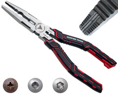 VAMPLIERS CAIMAN 7.5″ Screw Extractor Long Nose Pliers W/ Crimper + Wire Cutter
