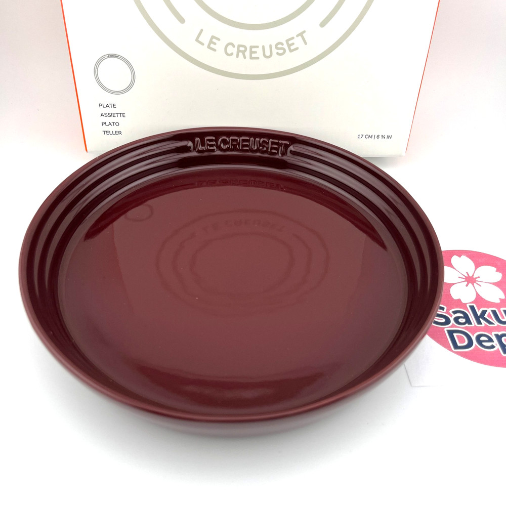 Le Creuset Neo Round Plate 17cm Garnet (Rhone) Japonesque Stoneware Japan New