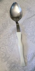 CUTCO Stainless 17KA Pearl White Handle Glossy Spoon 12.5 In