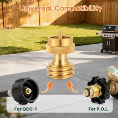 1lb Propane Tank Adapter Propane Adapter 20lb to 1lb Converter Universal QCC-1..