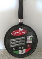ROCH GUSS Grand Chef Flat Crepe Pan~S 24 cm 10”-Non Stick ~Made in ITALY NEW
