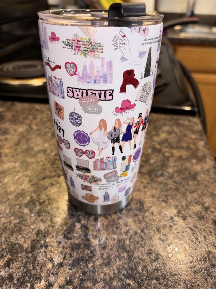 Taylor Swift- Swiftie Tumbler Cup with Lid Stainless Steal Inside 16oz New