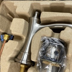 Signature Hardware Beasley Brass Wide-Spread Bathroom Faucet Brushed Nickel
