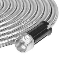 Stainless Steel Metal Garden Water Hose Pipe Flexible Lightweight 25/50/75/100FT