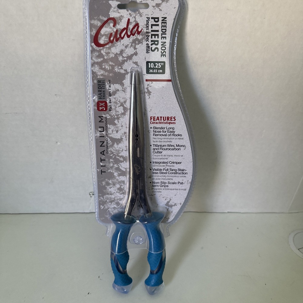 Cuda 10.25 Titanium Bonded Stainless Steel Freshwater Long Needle Nose Pliers