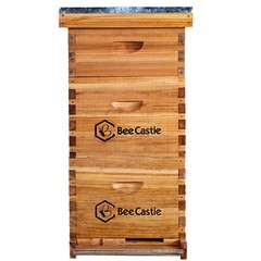 8-Frame Beeswax Coated Langstroth BeeHive Kit (2 Deep Boxes and 1 Medium Box)